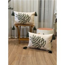 Bugi Home Collection 2'li Punch Işlemeli Nakışlı Dekoratif Kırlent Kılıfı
