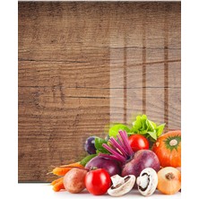 Woodhub Cam Kesme Tahtası Kare Eski Ahşap Desenli 30 x 30 cm