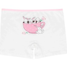 Eqru Kız Çocuk 5 Adet Boxer - Sevimli Tavşan Desenli 5li Boxer