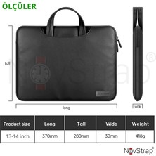 Novstrap Apple Macbook Air M2 M3 13.6 Inç A2681 A3113 ile Uyumlu Luxury Pu Deri Çanta Kılıf Sleeve