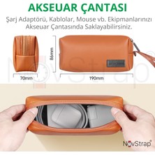 NovStrap Apple Macbook Pro 14 inç M1 M2 M3 A2442 A2779 A2918 A2992 ile Uyumlu Luxury Pu Deri Çanta