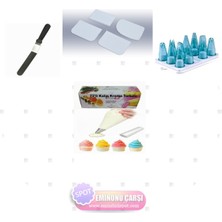 Pasta Yapım Seti Poliduy 12LI + Krema Torbası 72LI+ Tarak+ 15CM Eğik Palet Set: 28