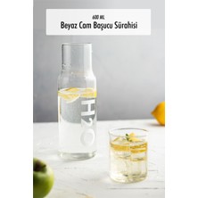 Borosilikat Cam Beyaz Başucu Sürahisi & Cam Sürahi * 600 ml