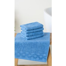 4'lü Harem %100 Doğal Pamuklu Misafir Banyo / Mutfak Havlu Seti - 30X50 cm Lacivert
