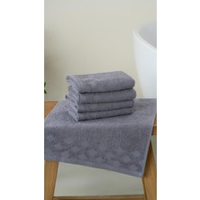 4'lü Harem %100 Doğal Pamuklu Misafir Banyo / Mutfak Havlu Seti - 30X50 cm Antrasit