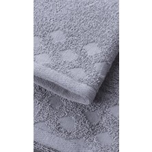 4'lü Harem %100 Doğal Pamuklu Misafir Banyo / Mutfak Havlu Seti - 30X50 cm Antrasit