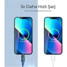 Deji Iphone Örgülü Dijital Göstergeli Şarj Kablosu 6 7 8 x Xs 11 12 13 14 Pro Max Plus - Type-C