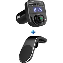 Mg Store Araç Aksesuar Seti Bluetooth Fm Transmitter Oto Şarj Soketi Ve Mıknatıslı Telefon Tutucu