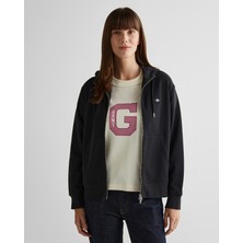 Gant Kadın Siyah Relaxed Fit Kapüşonlu Sweatshirt 4201412.5
