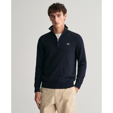Gant Erkek Lacivert Regular Fit Yarım Fermuarlı Kazak 8030564.433