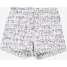 Sisley Yüksek Bel Dar Beyaz Kadın Şort 4S67L9012