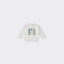 Kız Bebek Baskılı Ekru Sweatshirt