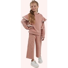 Kız Çocuk Nakışlı  Gül Sweatshirt