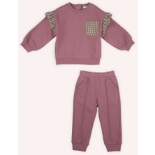 Panço Kız Bebek Fırfır Detaylı 2'li Eşofman Takım Yumuşak Kumaşla Rahatlık ve Şıklık Sunar