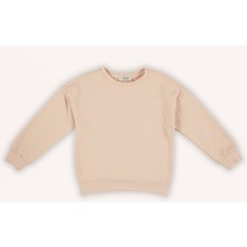 Kız Çocuk Sırtı Baskı Detaylı Somon Sweatshirt