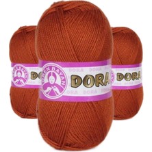 Dora 3 Adet Dora El Örgü Ipi Yünü 100 gr 107 Kiremit