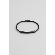 So CHIC Siyah Detaylı Çelik Erkek Bileklik