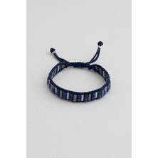 So CHIC Renkli İp Detaylı Çelik Ayarlanabilir Erkek Bileklik