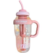 She Life Su Şişesi 44OZ/1300ML Saplı ve Pipetli Spor Dış Mekan Su Şişesi, Su Içecekleri, Spor, Seyahat, Araba ve Okul Için Uygundur (Yurt Dışından)