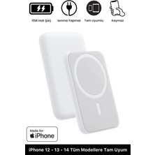 iPhone 12 13 14 15 Tam Uyumlu Magsafe Battery Pack Powerbank Kablosuz Wireless Batarya Şarj Aleti