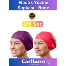 Premium Su Geçirmez Sızdırmaz Renkli Silikon Yüzücü Havuz Deniz Bone Elastik Yüzme Şapkası 2'li Set