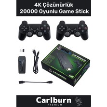 Carlburn Özel Üretim 4K Çözünürlük 2.4g Uyumlu Kablosuz Çift Kol Atari Retro 20000 Oyunlu Game Stick Atari