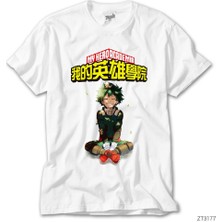 Crows Gate My Hero Izuku Midoriya Beyaz Tişört
