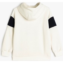 Koton Kapşonlu Sweatshirt Kayak Temalı Baskılı Uzun Kollu