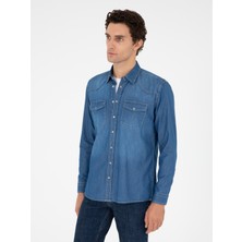 Cacharel Erkek Mavi Regular Fit Jean Gömlek 50289346-VR036