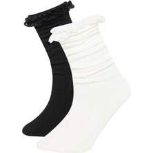 DeFacto 2'li Pamuklu Diz Altı Okul Çorabı Kız Çocuk C8069A8NS