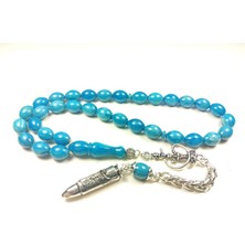 İskeçe Tesbih Şekvet Alkan Usta Eseri Kurşun Model Püskül Objeden Yapılma Eski Sıkma Kehribar Sertifikalı 5697