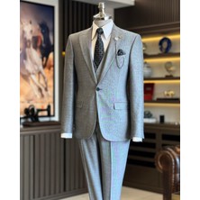 İtalyan Stil Ceket Yelek Pantolon Takım Elbise Siyah T12863