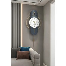 Mediterian Lacivert Metal Duvar Saati, Modern ve Şık Tasarım, 40x70 cm, Dayanıklı ve Uzun Ömürlü