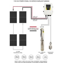 Hegel 455 Watt Gazioğlu Panel ve Hegel 110 Volt Dc Dalgıç Pompa Paketi V2