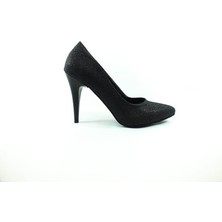 Çarıkçım Stiletto Kadın Ayakkabı Siyah-Simli 61 700