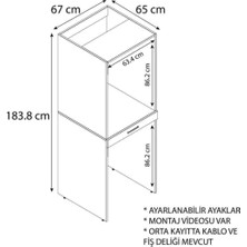 Mirobi Serenity Banyo Dolabı Çamaşır ve Kurutma Makinesi Dolabı Rivoli