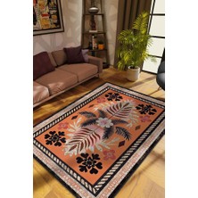 Homshtag Art Deco Bitki Temalı Etnik Desenli Dijital Baskılı Çiçekli Halı