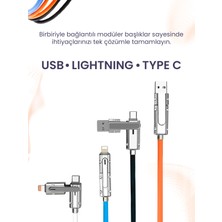 CASE Usb/typec - Typec/lıghtnıng Modüler Şarj Kablosu / Şarj Aleti / Data Aktarım Kablosu