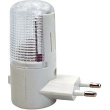 1 Watt Beyaz Işık, Çok Kaliteli, Fişli, Aç - Kapa Düğmeli Gece Lambası, 8  cm  Beyaz Işık Gece Lambası