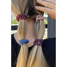 Caş Dekorasyon 4'lü Karışık Renk Helezon Lastik Toka