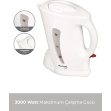 Awox Nova Kettle Beyaz, 2000 W 1.7 Lt Su Isıtıcısı