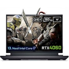 Dell Gaming G16 7630 Intel Core I7 13650HX 16GB 512GB SSD RTX4060 Freedos 16" Qhd+ Taşınabilir Bilgisayar G167630005UA58