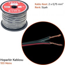 Nyf 2X0,75 Mm² Hoparlör Kablosu Bitişik Siyah 100 Mt Aksan