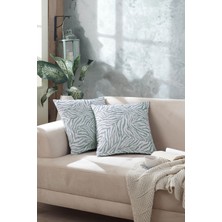 Zebra 2'li Kırlent Kılıfı 45X45 Fermuarlı