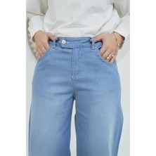 Neways 1067-DENIM Bol Paça Pantolon Açık Mavi