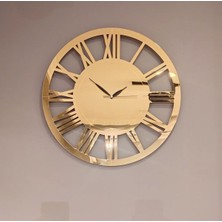 Mediterian Modern büyük altın duvar saati, 50 cm, şık ve dekoratif tarz.