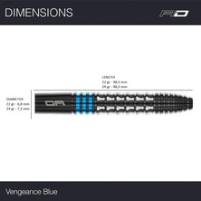 Red Dragon Vengeance Blue % 90 Tungsten Çelik Uçlu Dart Oku