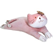 Gfc Life Store Arkadaşım Yumuşak Yatan Peluş Kedi Yastık 70 Cm. (Pembe)