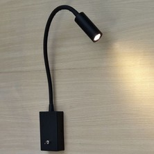 Full Reyon Elektrikle Çalışır, 3 Wat Günışığı Iç Mekan Metal LED Aplik, Yatakbaşı, Tablo Üstü Modern LED Aplik