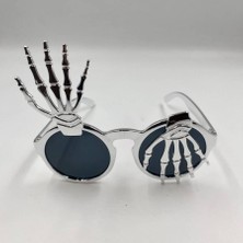 Kidspartim Halloween Plastik Iskelet Model Gözlük Gümüş